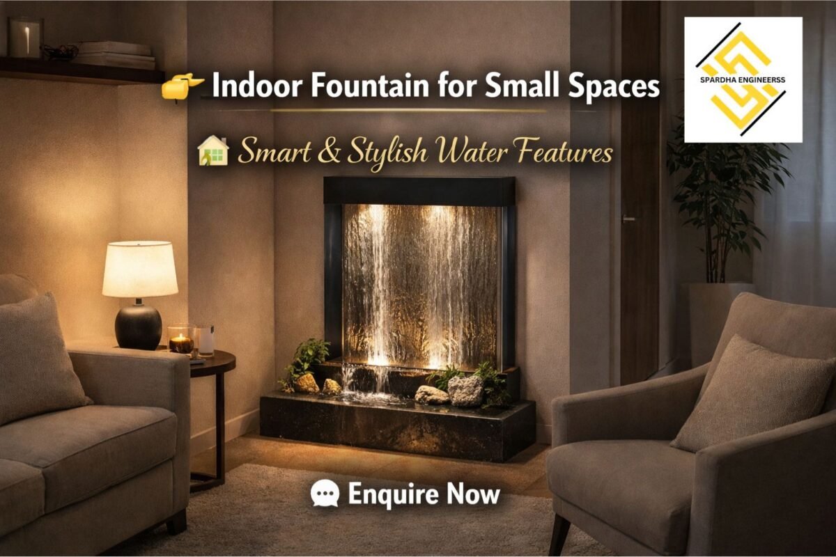Compact indoor fountain water fountain design for small apartment space