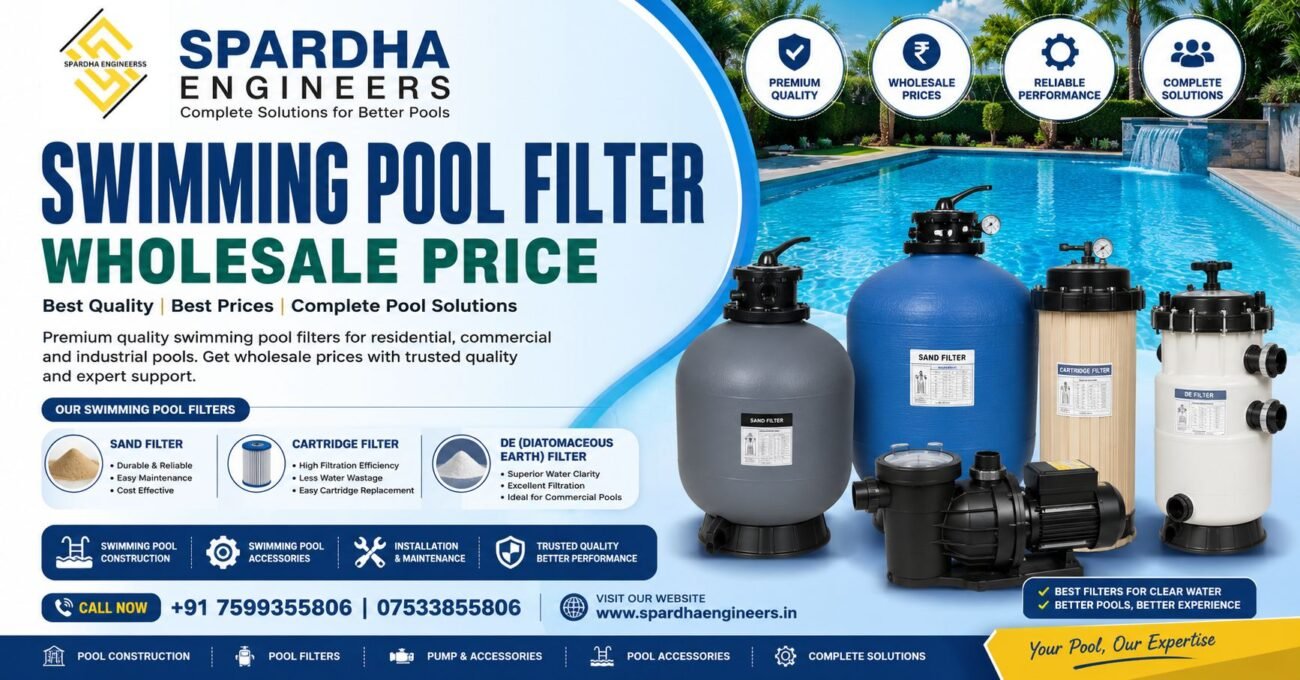 Swimming Pool Filter Cartridge for crystal clear pool water by Spardha Engineers with premium quality filtration system.