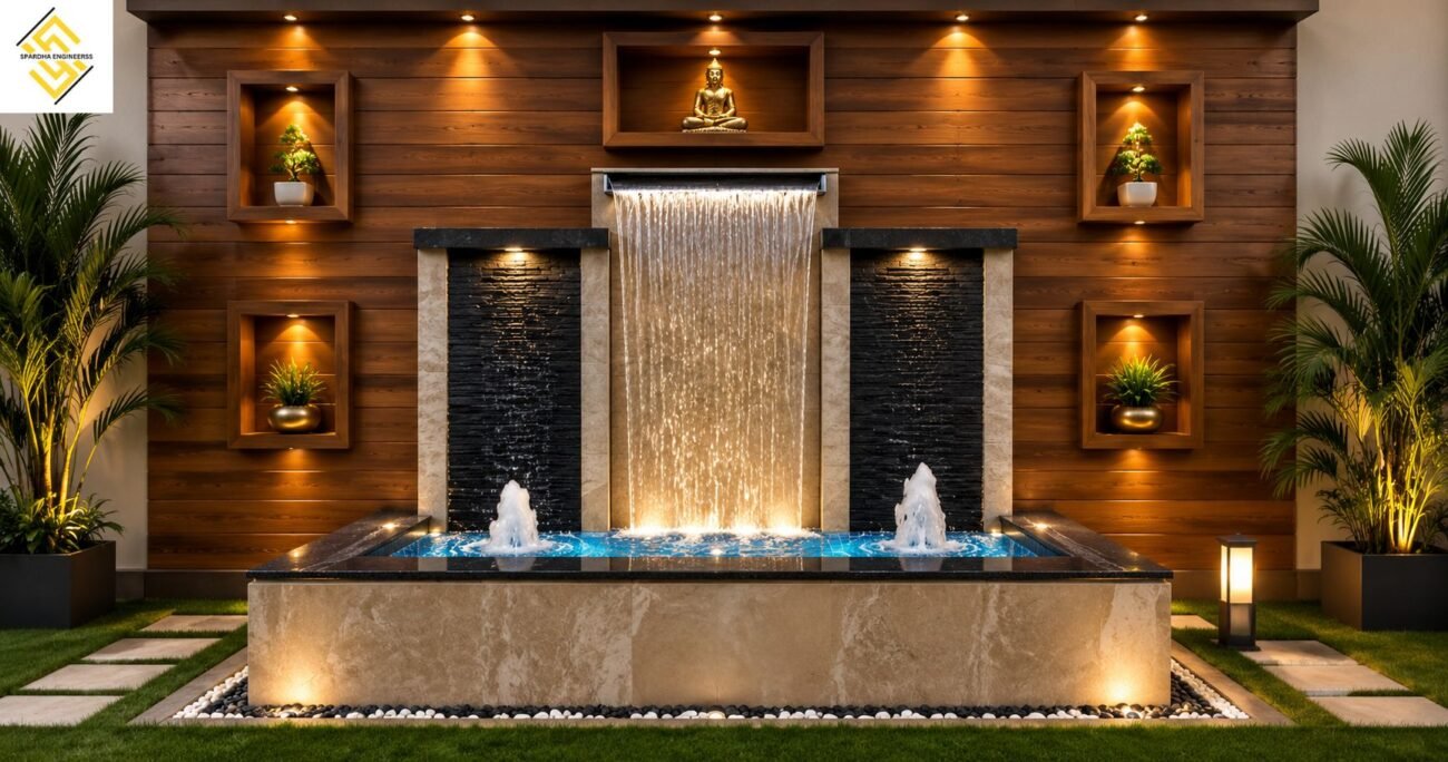 SHEET WATER FALL in India for modern swimming pool and luxury spaces