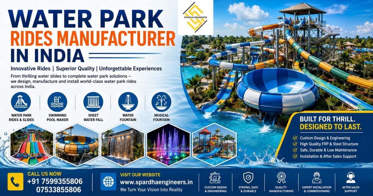 Water Park Rides Manufacturer in India – High-Quality Water Park Rides and Slides by Spardha Engineers
