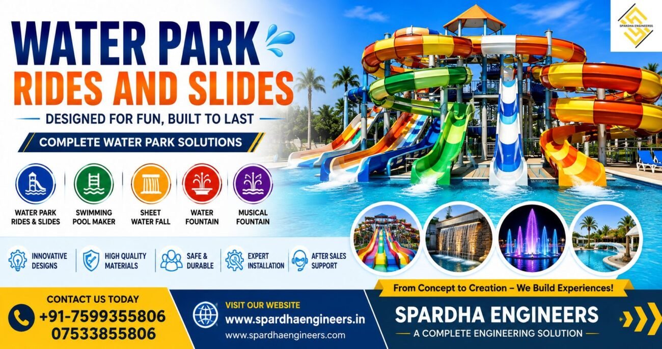 Water Park Rides Manufacturer in India – High-Quality Water Park Rides and Slides by Spardha Engineers