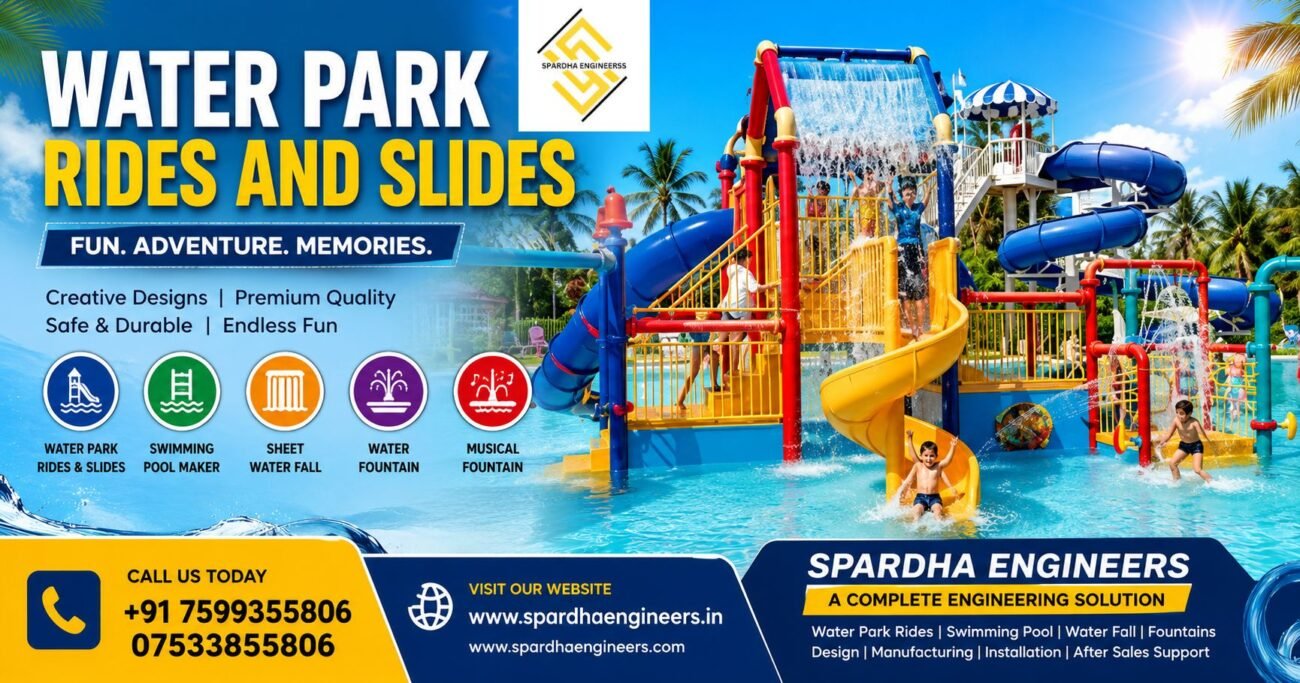 Water Park Rides Manufacturer in India – High-Quality Water Park Rides and Slides by Spardha Engineers