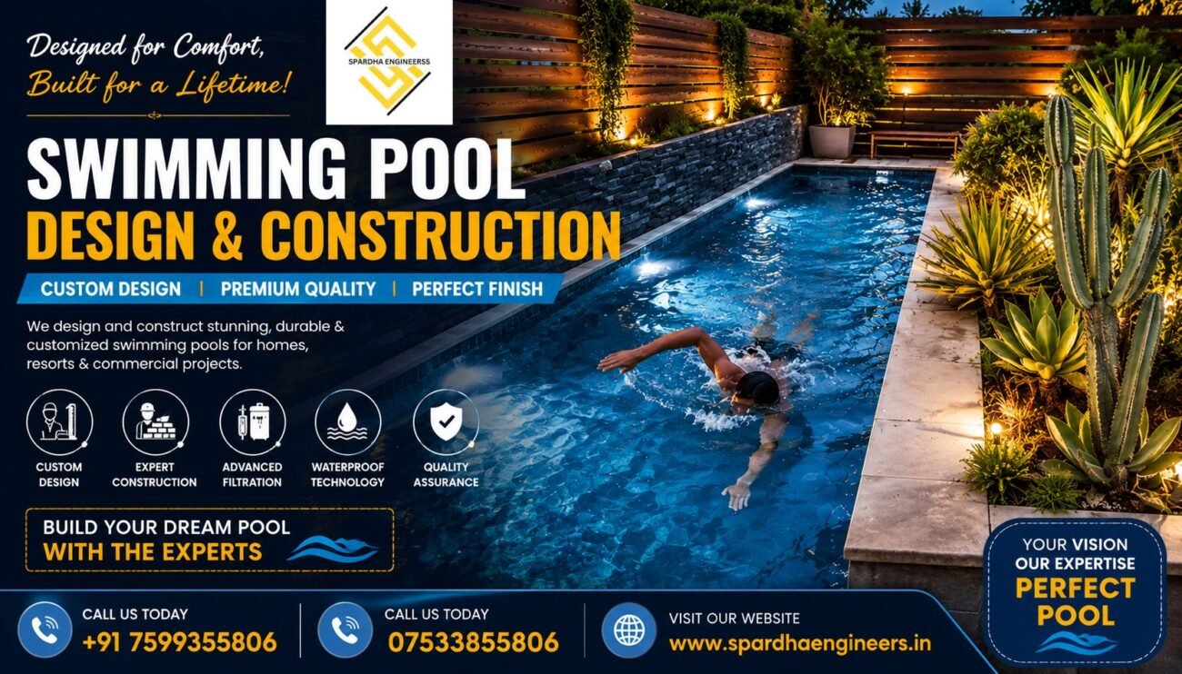 Customized swimming pool design showcasing a stunning residential pool setup