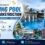Swimming pool design and construction with luxury poolside seating and tropical landscaping
