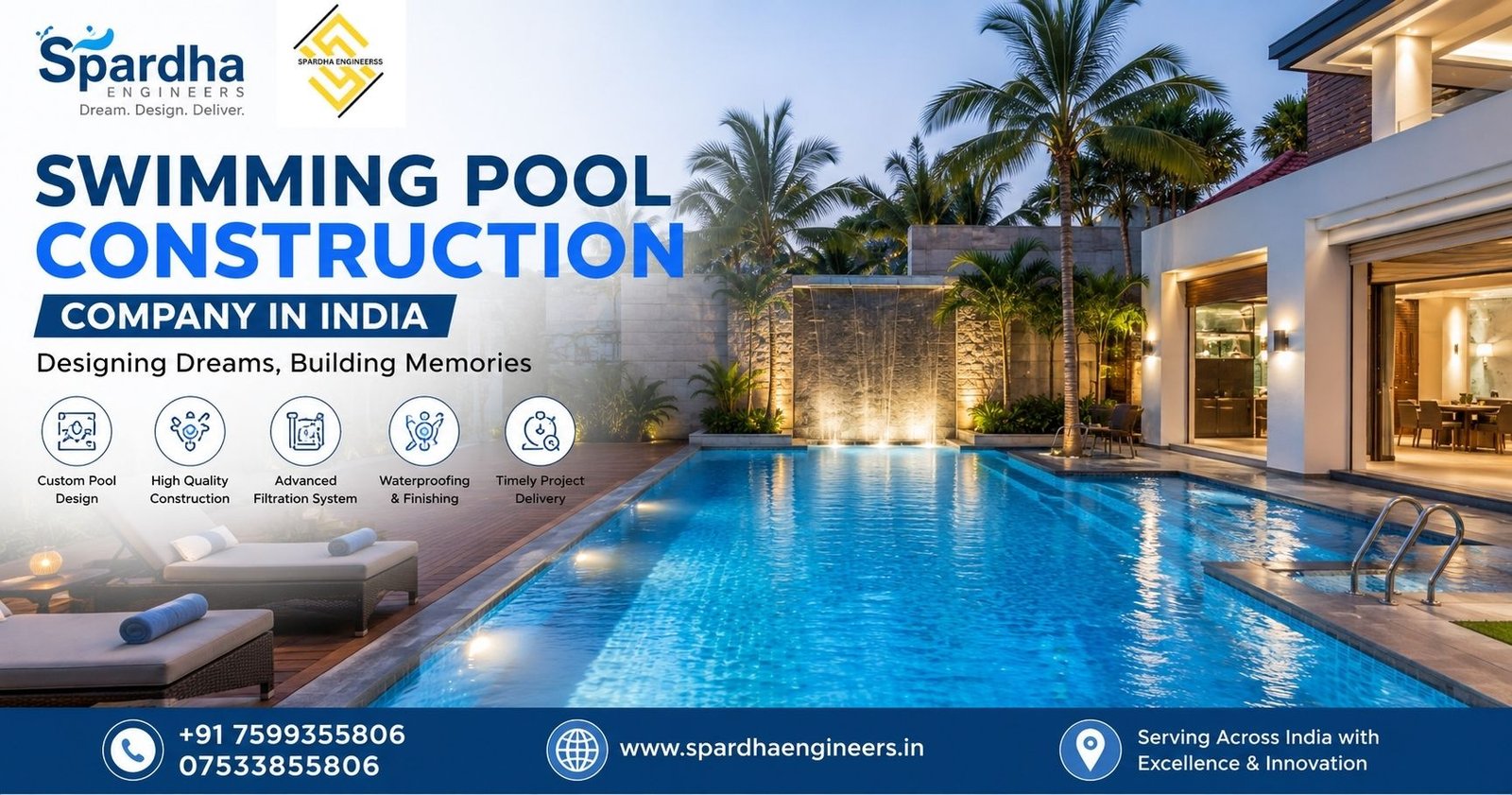 Swimming Pool Construction Company in India – Professional Pool Construction