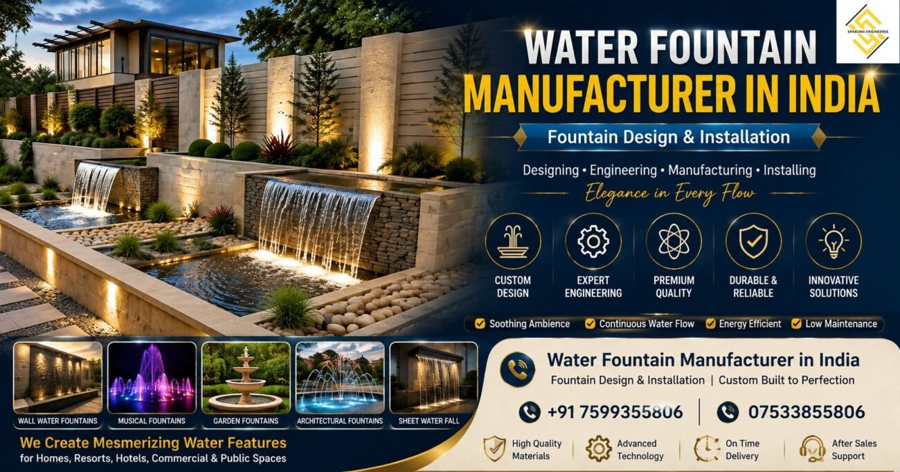 Modern Water Fountain Design by Water Fountain Manufacturer in India